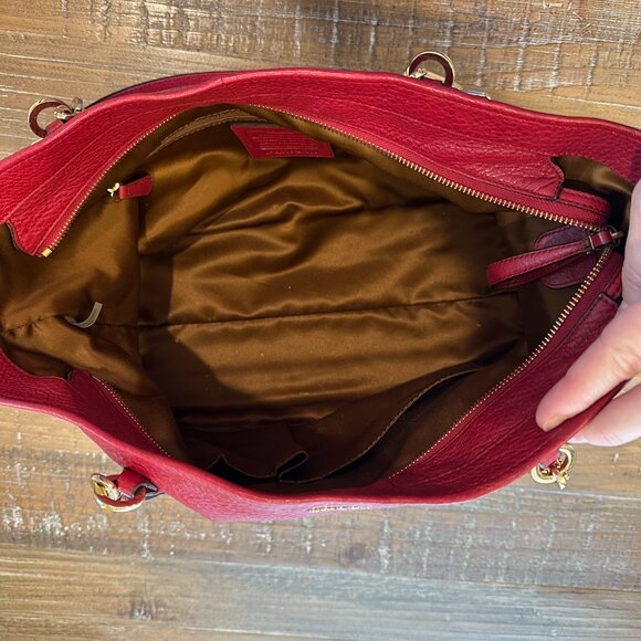 Coach Edie Shoulder Bag – Red Pebbled Leather - Picture 8 of 9